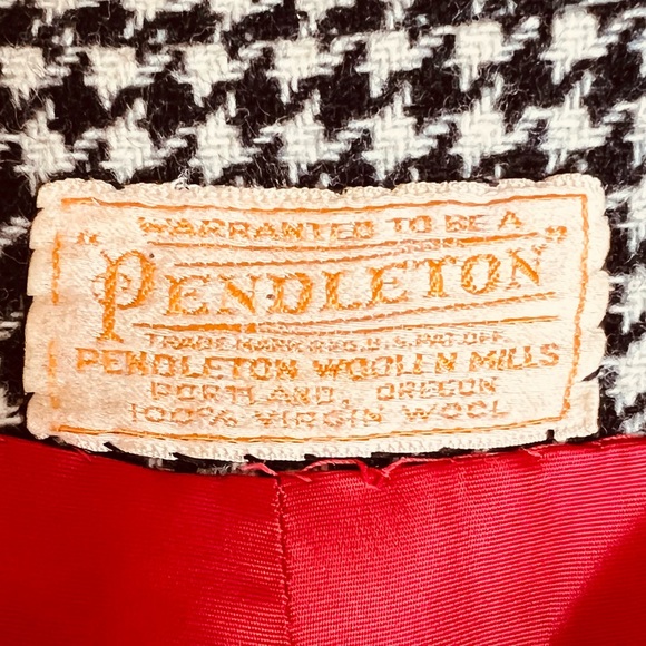 RARE Vintage Pendleton Wool Black Houndstooth Cape Size Small/Medium 50's - Picture 8 of 12